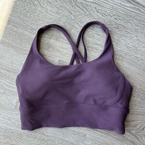 Lululemon Energy Ribbed Longline Bra, M Support B-D Cups, Sz 8, Grape Thistle